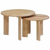 vidaXL Nestende Kaffebord 2 stk. Hvit &Oslash; 50 x 40 cm Massiv mango tre