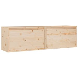vidaXL Veggskap 2 stk 60x30x35 cm heltre furu