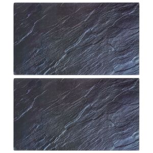 vidaXL Skj&aelig;rebrett 2 stk natursteinm&oslash;nster herdet glass