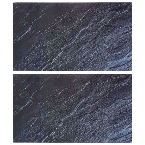 vidaXL Skj&aelig;rebrett 2 stk natursteinm&oslash;nster herdet glass