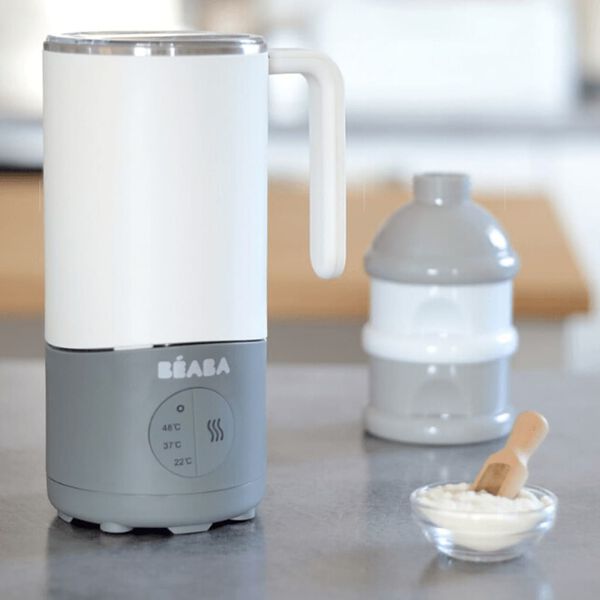 Beaba Babymelkvarmer Milk Prep 450 ml hvit og gr&aring;