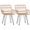 vidaXL Hagestoler med armlener 2 stk 56x64x80 cm PE rotting
