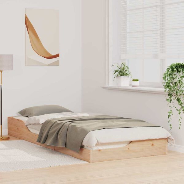 vidaXL Sengestamme Brun 100 x 220 cm Massiv furu