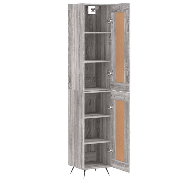 vidaXL Highboard gr&aring; sonoma 34,5x34x180 cm konstruert tre