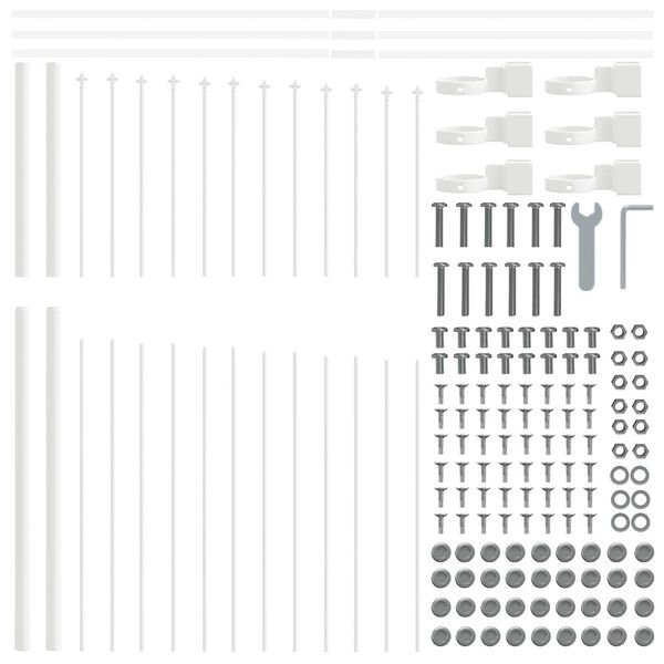 vidaXL Hage Hegning Hvit 170 x 215 cm Pulverlakkert stål