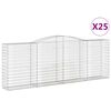 vidaXL Gabionkurver buede 25 stk 400x50x140/160 cm galvanisert jern