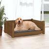 vidaXL Hundeseng honningbrun 75,5x55,5x28 cm heltre furu