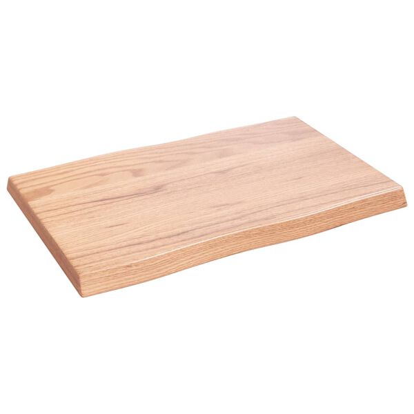 vidaXL Bordplate lysebrun 60x40x(2-4)cm behandlet heltre naturlig kant