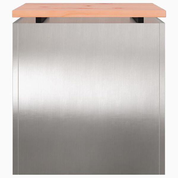 vidaXL Hagebenk sølv 40 x 40 x 43 cm Rustfritt stål