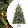 vidaXL Kunstig hengslet juletre med kjegler gr&oslash;nn 210 cm