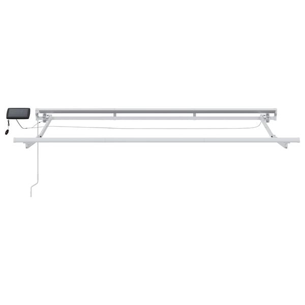 vidaXL Manuell markiseramme med LEDs Hvit 3,5 x 2 m Aluminium