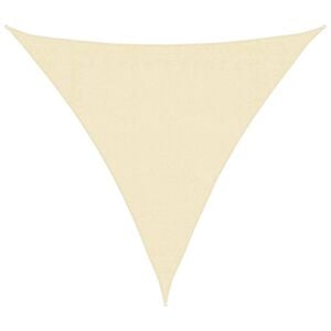 42290 vidaXL Solseil Seil HDPE Trekant 3,6x3,6x3,6 m Krem