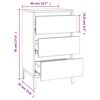 vidaXL Nattbord hvit 40x35x70 cm konstruert tre