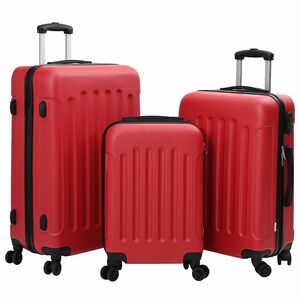 vidaXL Koffert med l&aring;s 3 stk. R&oslash;d 50 x 31 x 78 cm ABS-plast