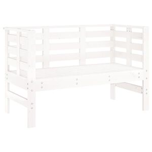 vidaXL Hagebenk hvit 111,5x53x71 cm heltre furu