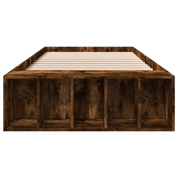 vidaXL Sengeramme røkt eik 75x190 cm konstruert tre