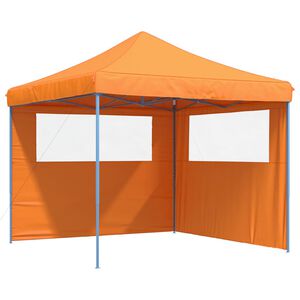 vidaXL Sammenleggbart partytelt pop-up med 2 sidevegger oransje