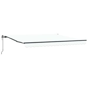 vidaXL Uttrekkbar markise Hvit 400 &times; 350 cm Stoff og Aluminium