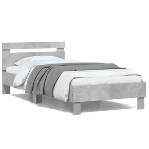 vidaXL Sengeramme med hodegavl betonggr&aring; 100x200 cm konstruert tre