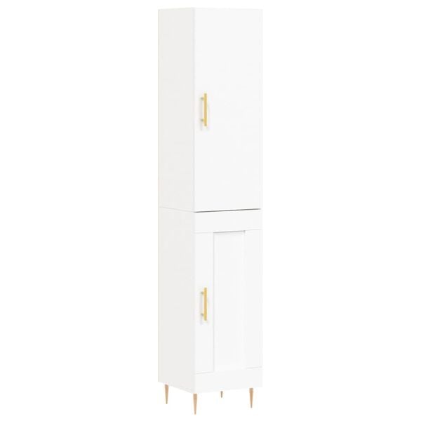vidaXL Highboard hvit 34,5x34x180 cm konstruert tre