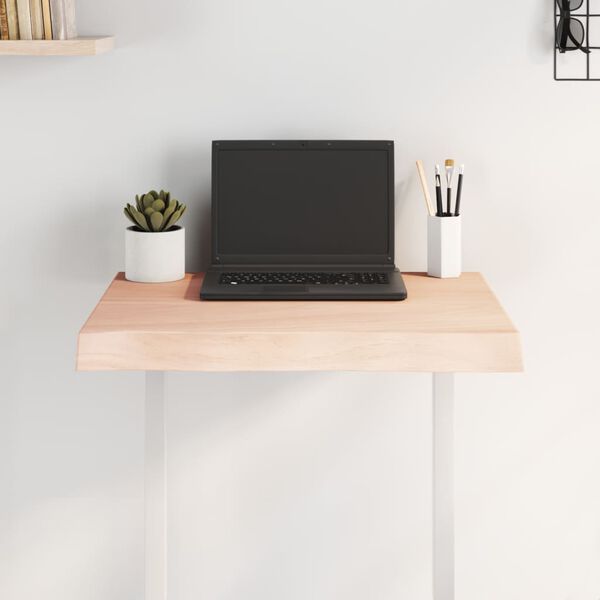 vidaXL Bordplate 60x60x(2-6) cm ubehandlet heltre eik naturlig kant