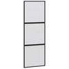 vidaXL Skyved&oslash;r med monteringssett svart 76x205 cm herdet glass