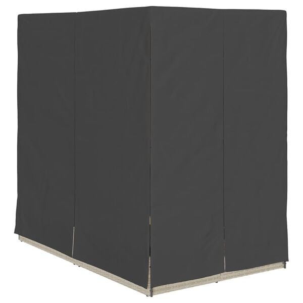 vidaXL Dobbel Solseng med Tak Lysegr&aring; 205 x 129 x 200 cm PE rattan