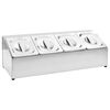 vidaXL GN-beholder med 4 GN 1/6 beholdere rustfritt st&aring;l