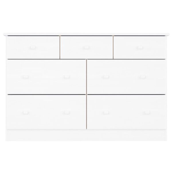 vidaXL Kommode ALTA hvit 112x35x73 cm heltre furu