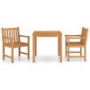 vidaXL 3-delt hagespisesett 80x80 cm heltre teak