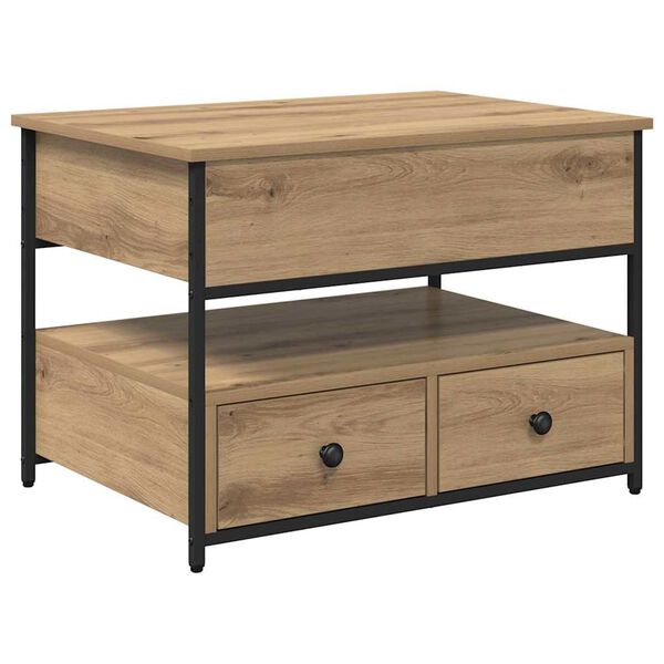 vidaXL Kaffebord Artisan Eik 70 x 50 x 54.5 cm Konstruert tre