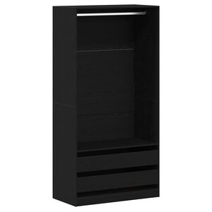 vidaXL Garderobeskap Svart Eik 100 x 50 x 200 cm Konstruert tre
