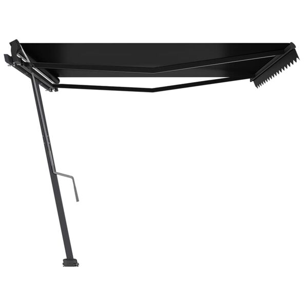 vidaXL Frittst&aring;ende manuell uttrekkbar markise 450x300 cm antrasitt
