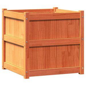 vidaXL Hageplantekasse voksbrun 60x60x60 cm heltre furu