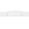 vidaXL Gabionkurver buede 15 stk 400x30x60/80 cm galvanisert jern