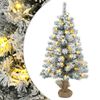 vidaXL Mini juletre 45 cm 25 LED-lys Varmhvit PVC Gr&oslash;nn og hvit