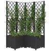 vidaXL Plantekasse med espalier svart 80x80x136 cm PP
