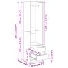 vidaXL Garderobe med skuffer h&oslash;yglans hvit 50x50x200 cm konstruert tre