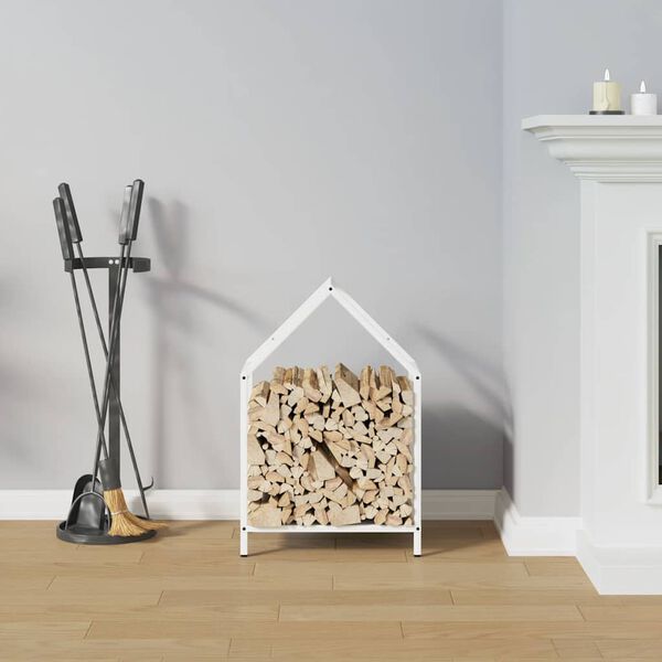 vidaXL Vedstativ svart 40x25x60 cm kaldvalset st&aring;l