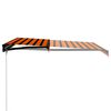 vidaXL Manuell uttrekkbar markise med LED 300x250 cm oransje og brun