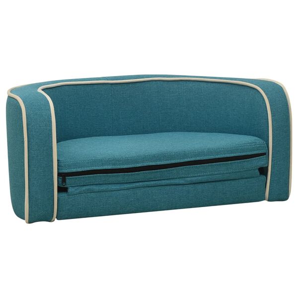vidaXL Sammenleggbar hundesofa turkis 76x71x30 cm lin vaskbar pute