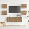 vidaXL TV-skapsett 5 deler veggmontert artisan eik konstruert tre
