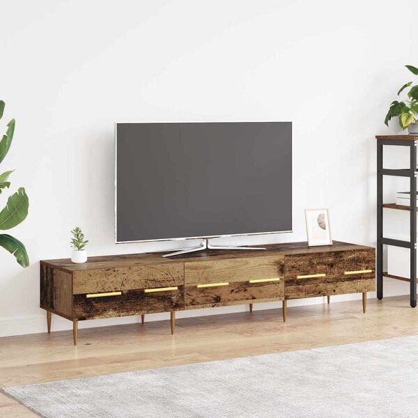 vidaXL TV-skap med skuff Gamle tre 150 x 36 x 30 cm Konstruert tre