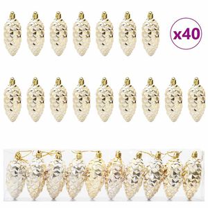 vidaXL Julefuru Kongleball 40 stk. Gull 4 x 9 cm Plast