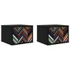 vidaXL Vegghengt nattbord OMMEN 2 stk. Svart eik 36 x 33 x 25 cm