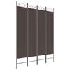 vidaXL Romdeler med 4 paneler brun 160x200 cm stoff