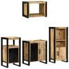 vidaXL Baderomsinnredningssett 4 stk. Brun og svart 55 x 35 x 60 cm