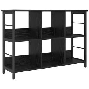 vidaXL Bokhylle 6 niv&aring;er 102 x 32 x 72,5 cm Konstruert tre Svart Eik