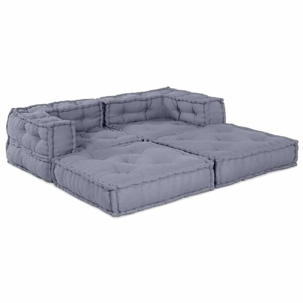 vidaXL Modulsofa 2 pcs Grå 140 x 70 x 56 cm stoff