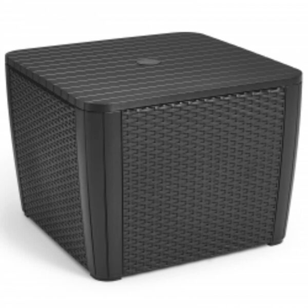 Keter Sidebord til hage Luzon Plus med parasollhull grafittgrå